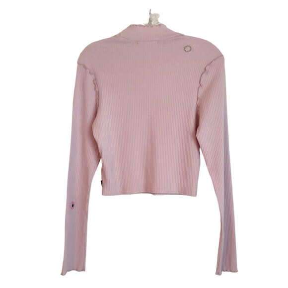 Oversized Long Sleeve Floral Detail Top In Lilac-purple - Picture 2 of 10